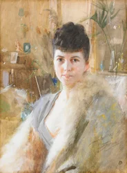 Lady with Fur Cape
